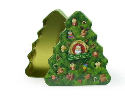 Christmas Tree Shaped Tin